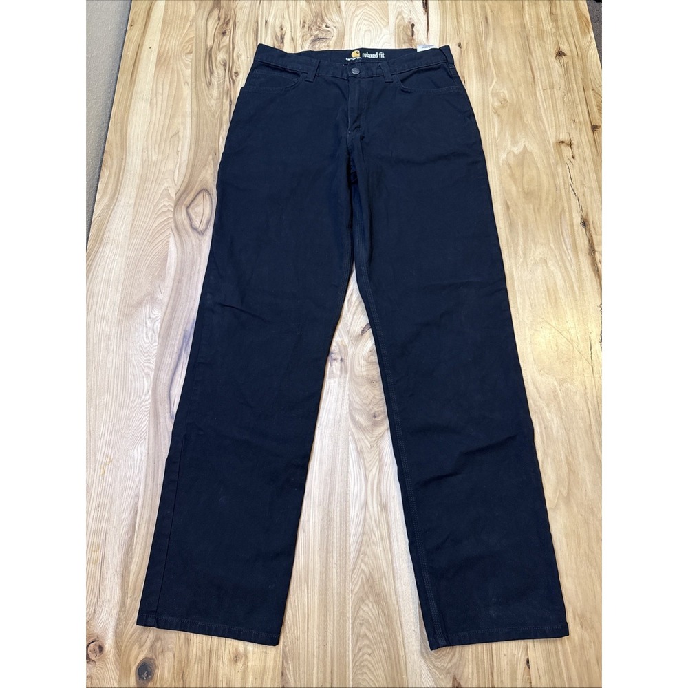 Carhartt 102517 Black Rugged Flex Rigby Relaxed Fit Five Pocket Work Jeans 33x34